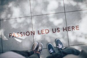 Feet with text "Passion Led us Here" Adoption Image